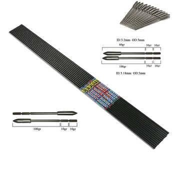 

12pcs Linkboy Archery Pure Carbon Arrows Shaft ID3.2mm Spine400-750 Arrow Point 100gr for Recurve Bow Hunting Accessories