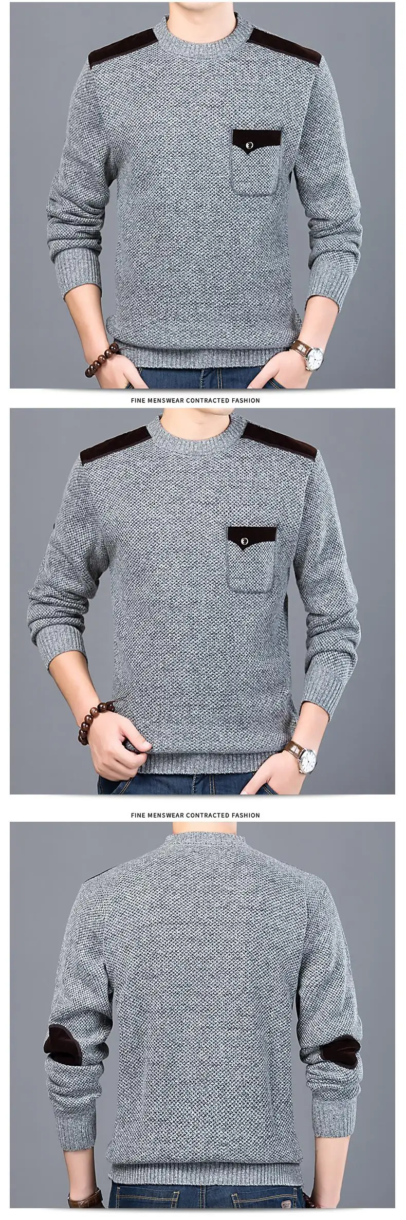 Zogaa модный брендовый свитер для мужчин, пуловеры, приталенные вязаные джемперы с круглым вырезом, осенняя повседневная одежда в Корейском стиле для мужчин