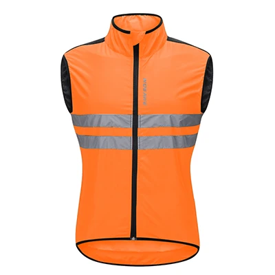 WOSAWE мотоциклы Светоотражающая куртка высокая видимость безрукавная Защитная куртка ветрозащитная бездорожья Ночная жилетка для езды дышащая - Цвет: Оранжевый