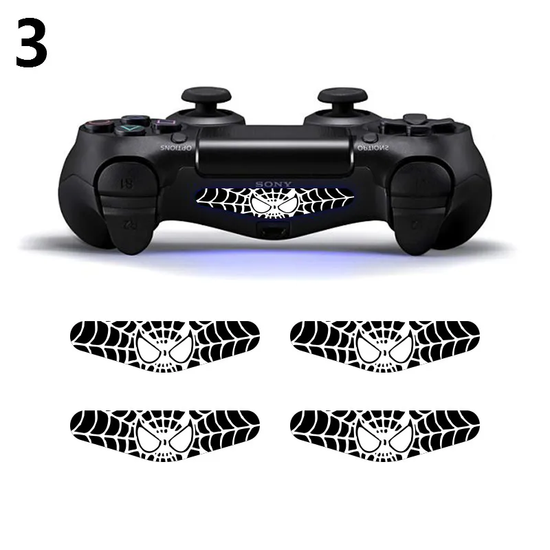 three 4 шт./лот светодиодный контроллер PS4 светильник стикер бар пользовательские наклейки для Playstation Gampad контроллер кожи для PS4 контроллер Duals - Цвет: three