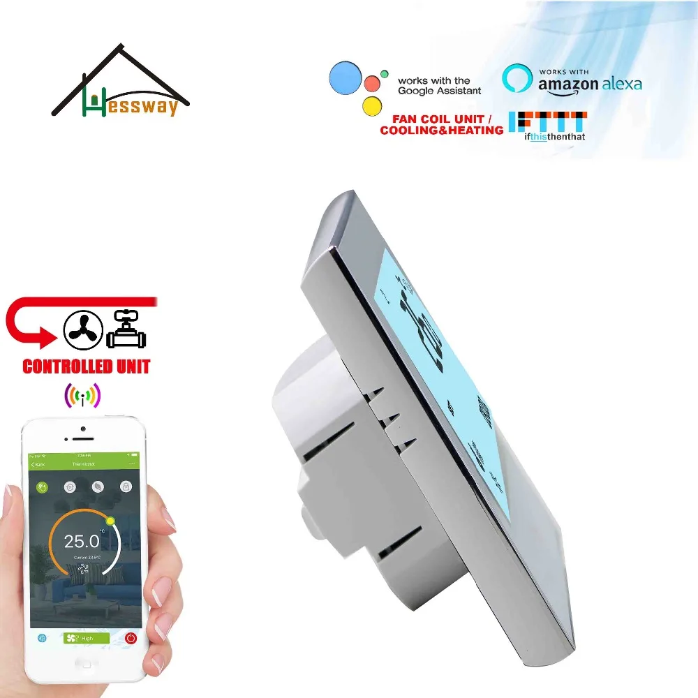 HESSWAY TUYA NC без переключателя WIFI термостат регулятор температуры 2 трубы Отопление
