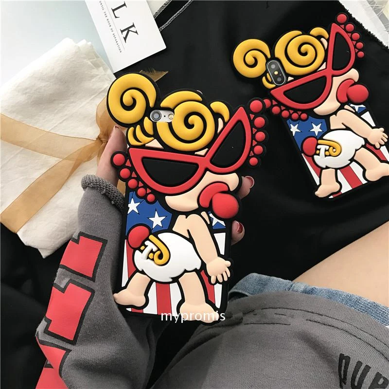 

Japan Tide Brand hysteric mini 3D soft silicone case for iphone 6 6s XS XR MAX 7 8 plus X supreman baby cute fashion cover coque