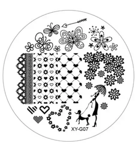 Kimcci пластина для стемпинга для нейл-арта цветок животное кружево год Счастливого Рождества дизайн ногтей шаблон штамп изображение Маникюр трафарет - Цвет: G07