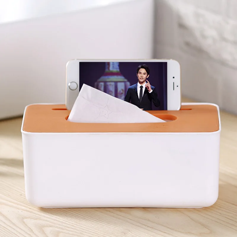 Multifunction Tissue Roll Paper Tissue Box Mobile phone holder Home