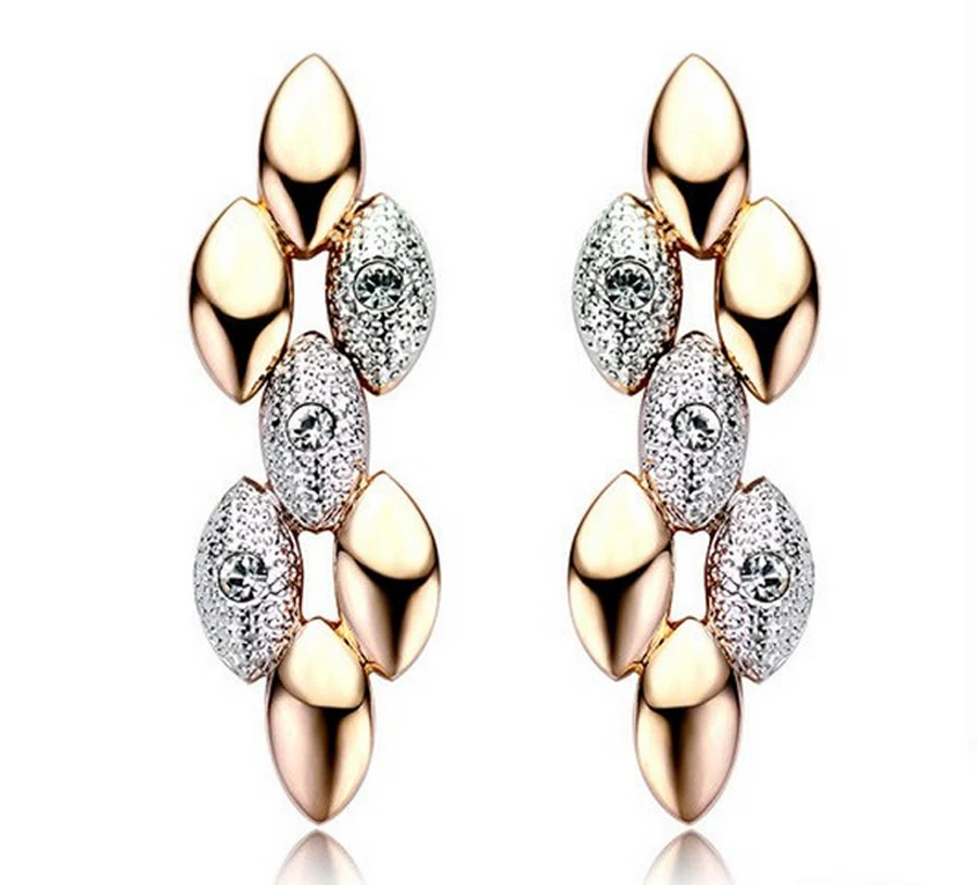 Austrian crystal jewelry luxury jewelry famous brand gold-color grain set four-piece set Crystal Jewelry Sets