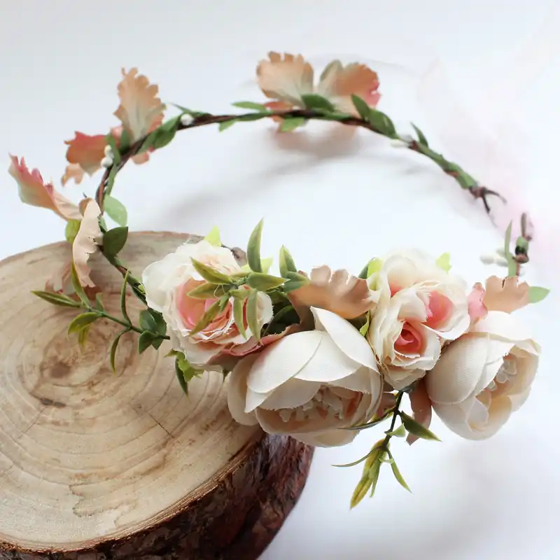 2017 Bride Wedding Flower Headband Wreath Hairband Party Flower Girl Hair Accessories Flower Crown Garland Flower Headpiece