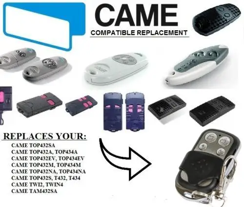 

Duplicator CAME TOP432NA 433.92mhz remote control (with battery) Universal Remote Control duplicator replacement fixed code hw