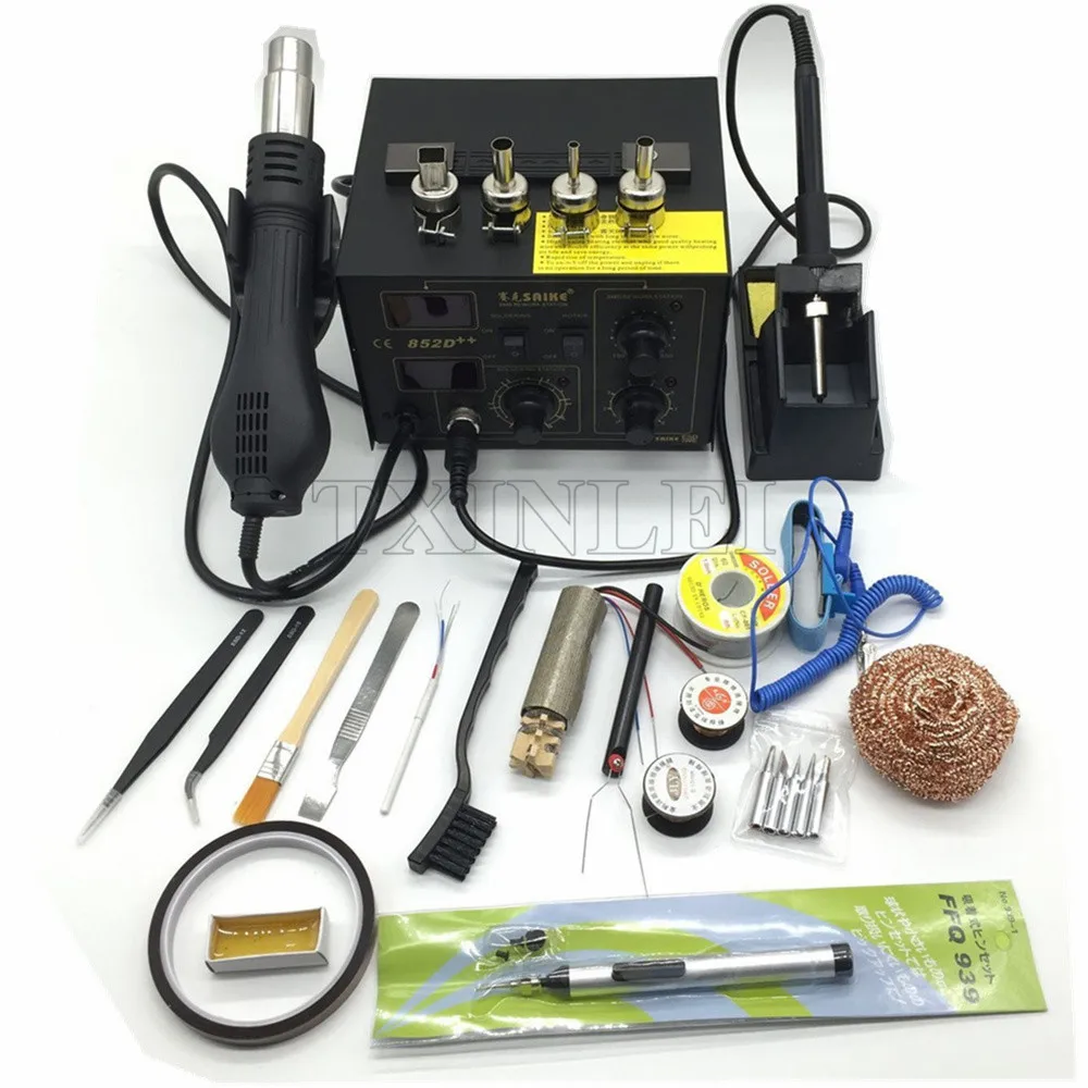 BGA Rework Station Hot Air Dryer Soldering Station Saike 852D++ 2in1