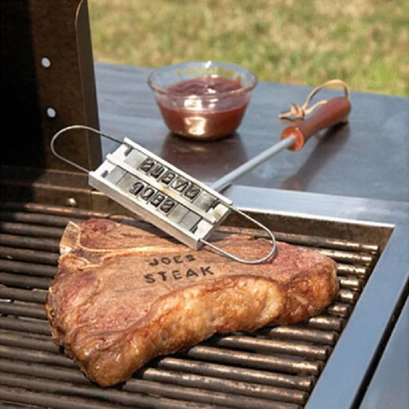 55 Letters Personality Steak Meat Barbecue BBQ Meat Branding Iron With Changeable Letters BBQ Tool Changeable
