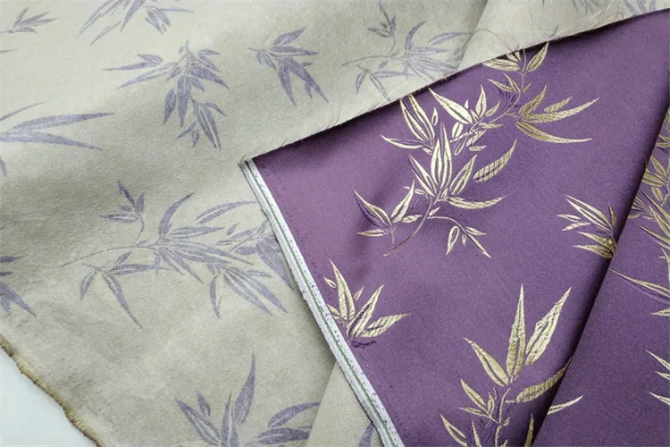 CF595 листья бамбука Сирень ткань китайский Стиль парча жаккардовые шелковые ткани Cheongsam ткани подушки Шторы одежда