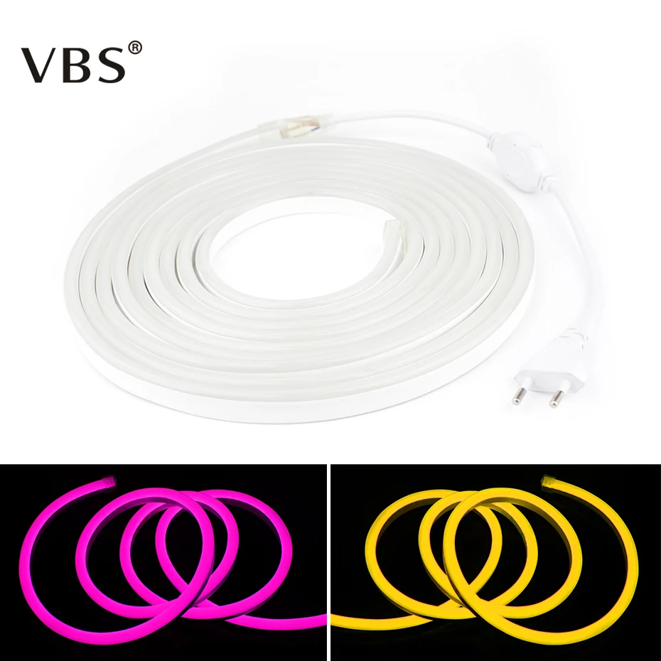 

120leds/m RGB LED Strip Light Neon Light Flexible Waterproof IP68 Glow Rope Tube Cable+EU Power Plug for Party Home Decoration