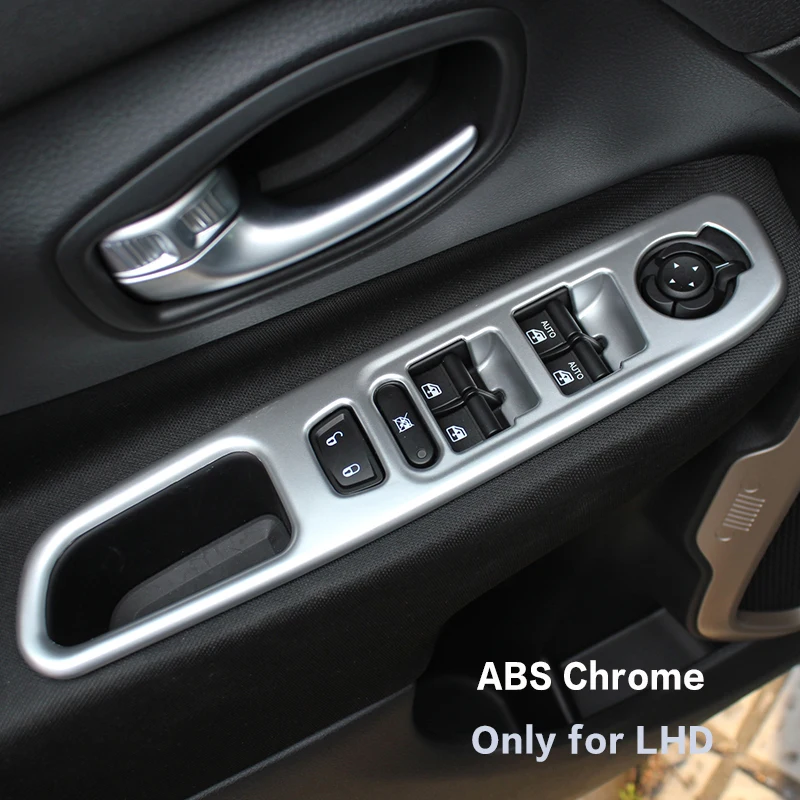 

FOR 2015-16 JEEP Renegade accessory inside door handle holder window control switch ABS Chromium/Stainless steel trim 4pcs