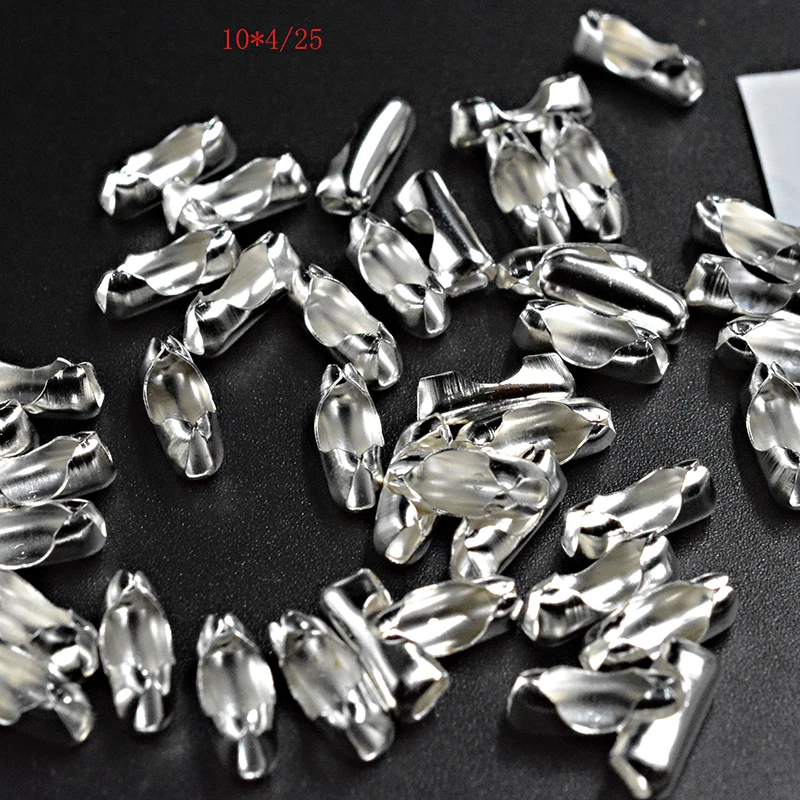 

FLTMRH 35pcs 10*4mm l Ball Chain Connector Clasps End Beads Crimp Silver Tone DIY Jewelry Findings Accessories