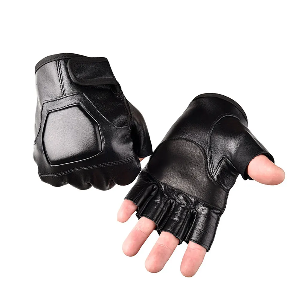 Leather Half Finger Gloves Motorcycle Breathable Fashionable Outdoor Racing Sport Hiking Protective Gears | Автомобили и