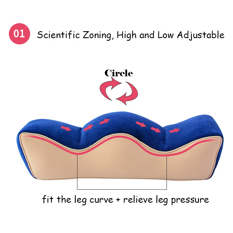 L080-Knee Leg Pillow Travel Pillow Wave Memory Foam Pregnancy   Pillow Wedge Leg Cushion Sciatic Nerve Pain Relief Body Sleeping Pillow (5)