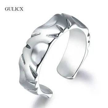 

GULICX Real 925 Sterling Silver Rings For Women Statement Vintage Big Rings For Party Female Open Rings Luxury Jewelry GLRT0124