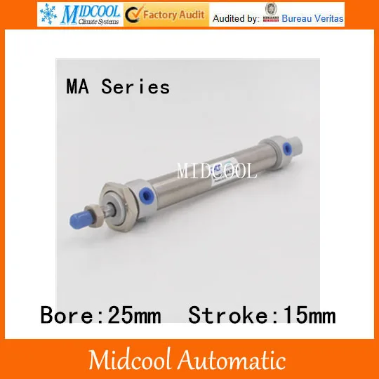 

Mini air cylinder MA25-15 stainless steel bore 25mm stroke 15mm double acting small pneumatic cylinder