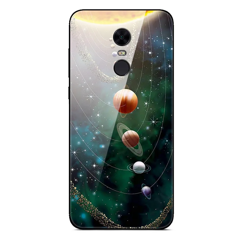 Чехол из закаленного стекла для Xiaomi Redmi 5 Plus, чехол с изображением планеты космоса, противоударный стеклянный чехол на заднюю панель для Xiaomi Xiomi Redmi 5 5 Plus, чехол - Цвет: 25