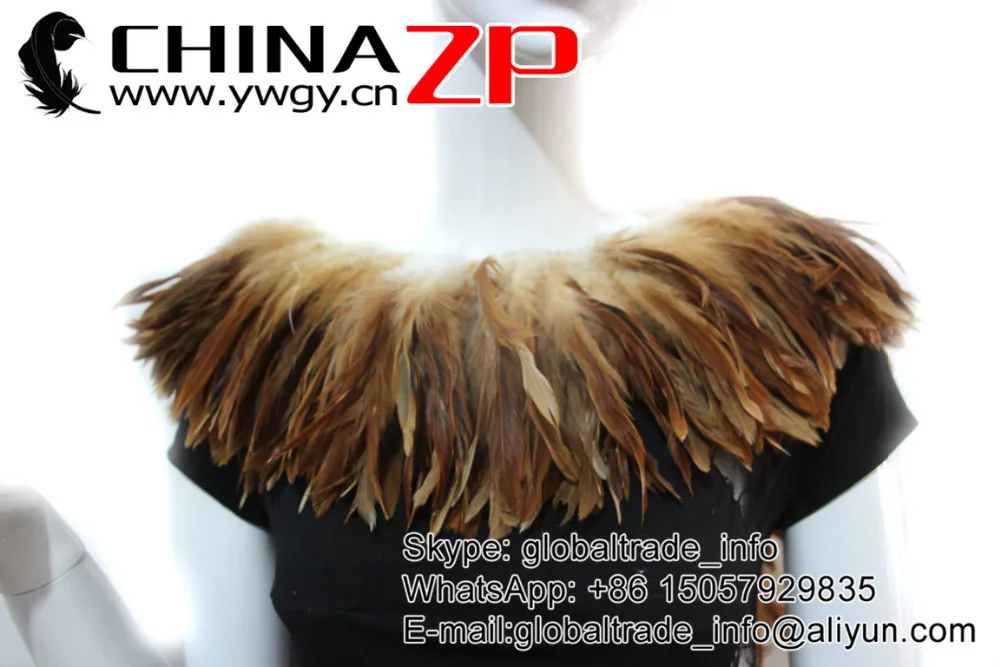 Natural Brown dyed wholesale strung cock feathers (6)