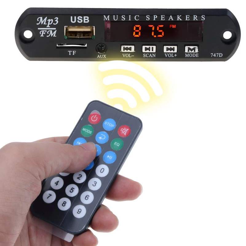 Kebidu 16 Гб 12 В Горячая WMA USB FM AUX TF Радио MP3 декодер аудио доска без Bluetooth с дистанционным музыкальным динамиком для автомобиля Новинка