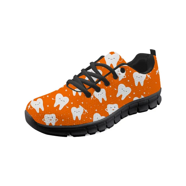 FORUDESIGNS Cute Women Shoes Dentist Tooth Medical Nurse Sneakers