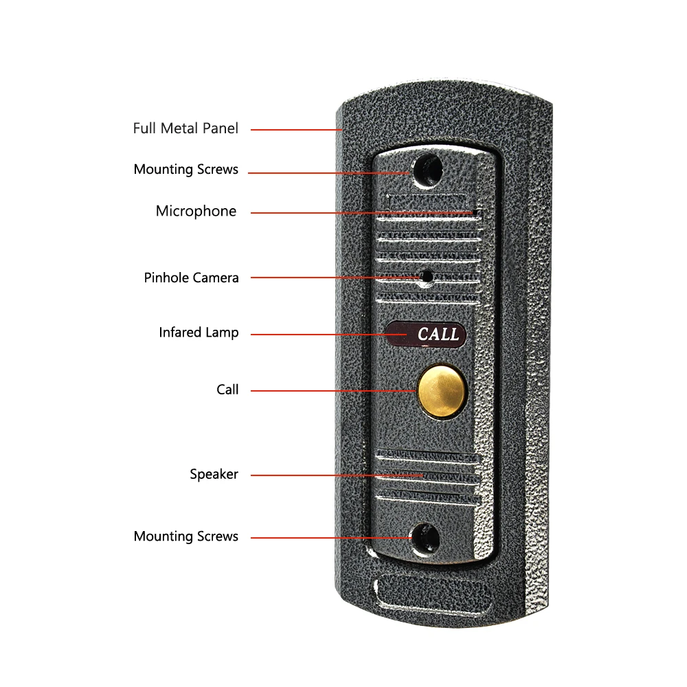 4," телефонное Контрольное устройство видео дверной звонок Система видео работающий на линии внутренней связи Инфракрасный ночного видения pinhole камера видео домофон комплект