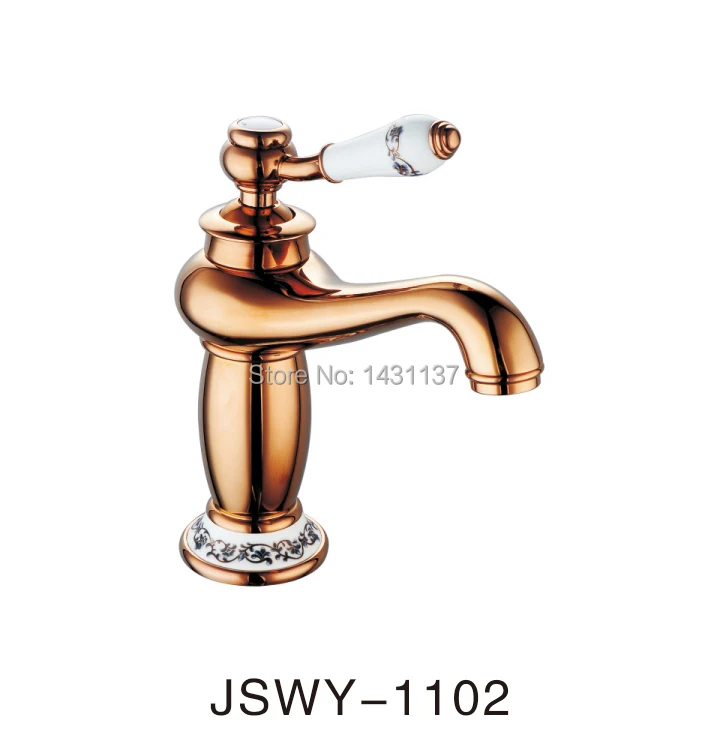 

high quality fashion rose gold chrome plating single lever bathroom sink faucet basin mixer