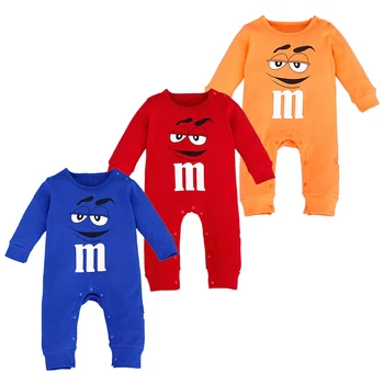 

Newborn Baby Boys Girls Rompers New Brand Cute Infant M Chocolate Beans Playsuit Cotton Long Sleeve Bebe Jumpsuit Clothing