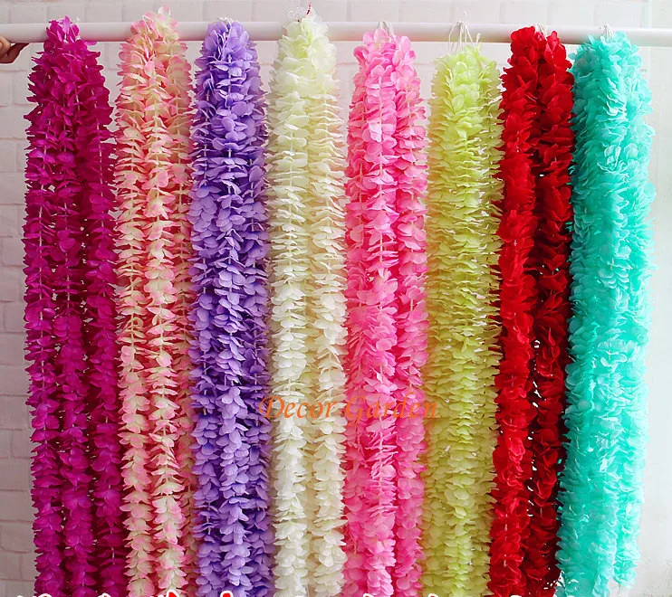 

60PCS 100CM Artificial Hydrangea Orchid Wisteria Flower String For DIY Simulation Wedding Arch Square Rattan Wall Hanging Basket