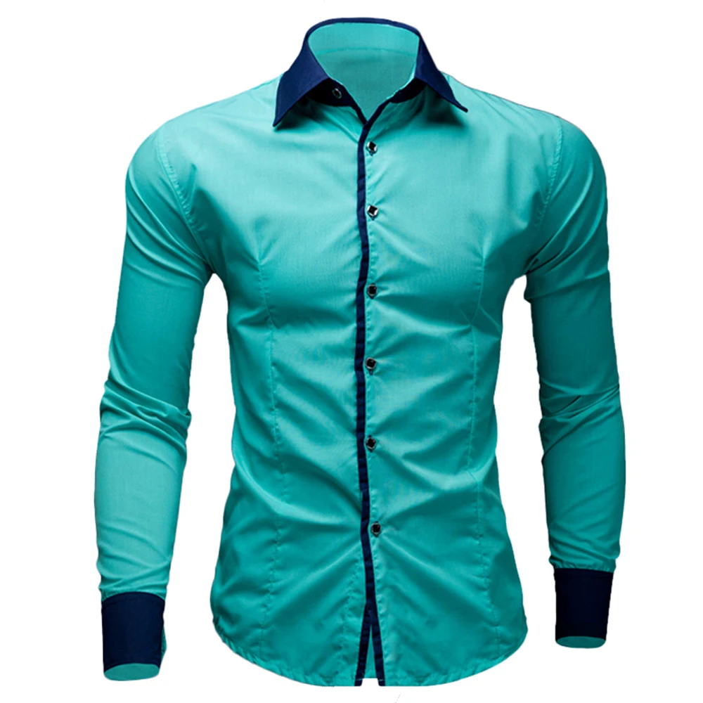 marca new mens camisas de vestido casual camisas do tipo fino