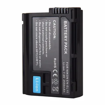 

1pcs 2550mAh EN-EL15 ENEL15 EN EL15 Decoded Camera Battery For Nikon DSLR D600 D610 D800 D800E D810 D7000 D7100 D7200 V1 Bateria