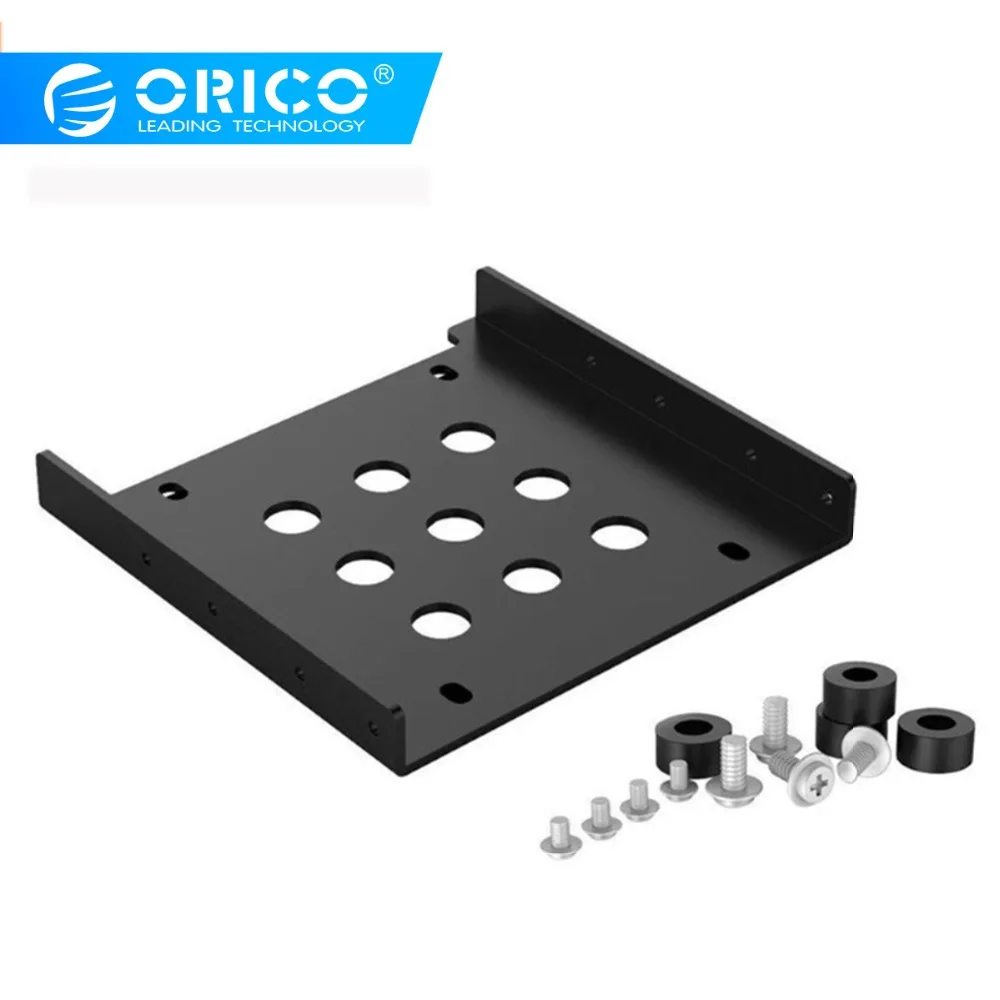 ORICO алюминий 2,5 ''до 3,5'' жесткий диск монтажный кронштейн комплект HDD SSD SATA Bay конвертер (3,5 до 1x2,5 черный)
