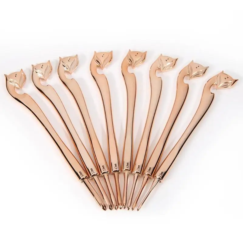 

8pcs/set Plastic Plating Crochet Hook Set Knitting Needles DIY Weave Craft Kit Knitting Tools Sewing Accessories
