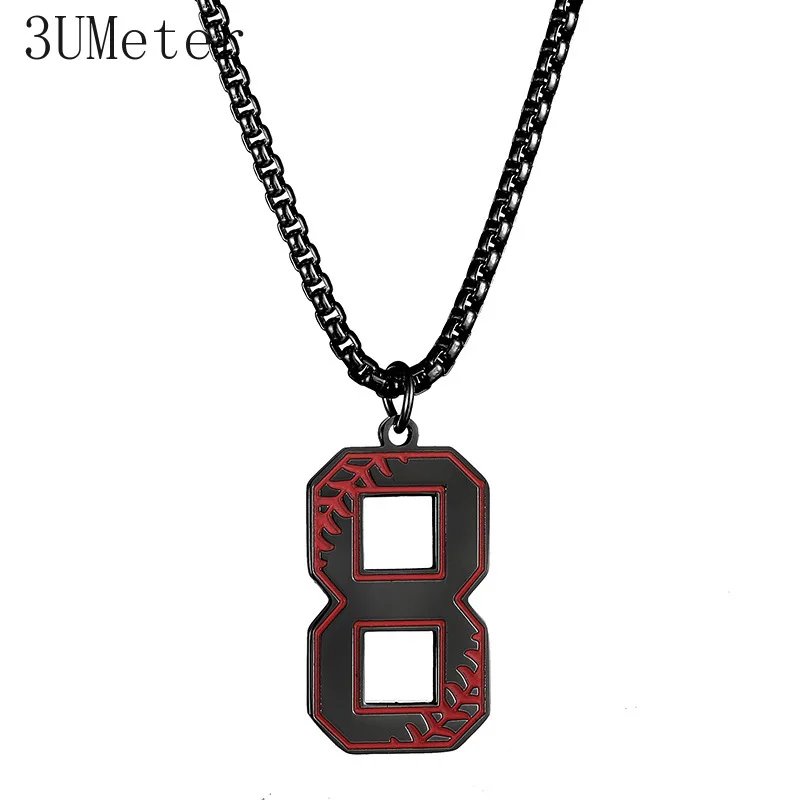 

3UMeter 2019 New Baseball Number Necklace for Men Stainless Steel Pendant Digital Necklace Gift Drop Shipping