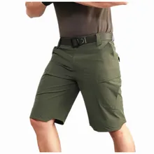 Летние военные мужские шорты Карго водонепроницаемые мужские s Шорты Верхняя одежда с несколькими карманами тактическая армейская футболка шорты мужские