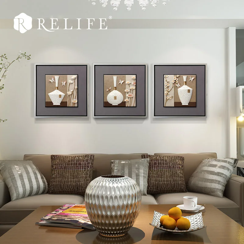 

Modular Wall Paintings Vase Decorative Handpainted Pictures for Living Room on the Wall