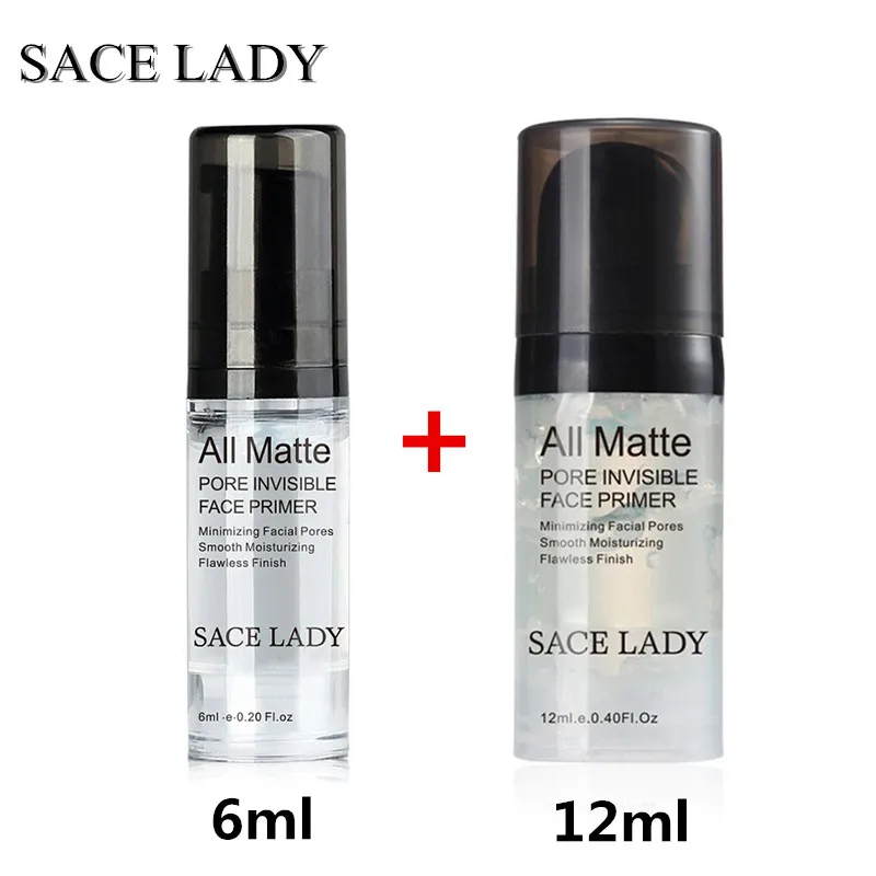 SACE LADY 6ml+12ml Cosmetic Facial Cream Face Base Hydrating Makeup Primer Liquid Natural Long Lasting Nude Foundation TSLM1