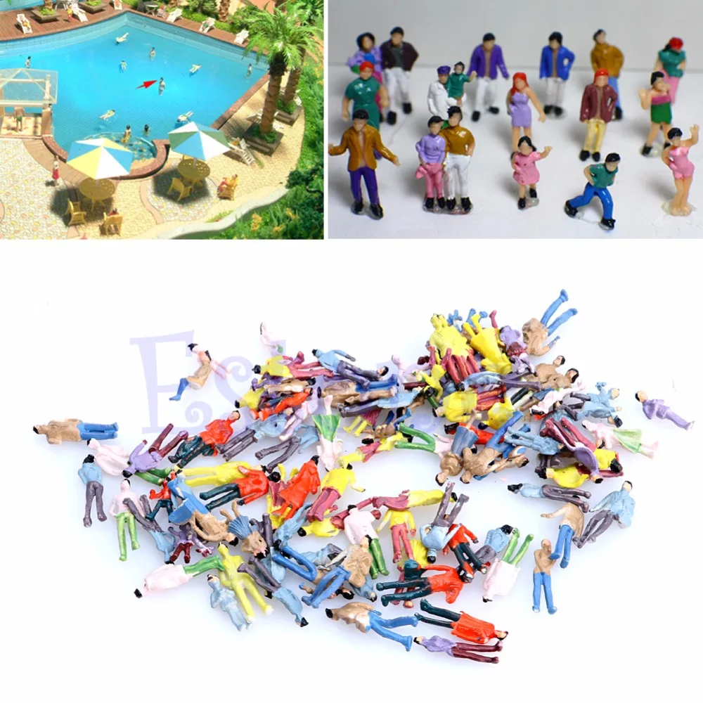 

100Pcs/lot 1:100 Building Layout Model People Train HO Scale Painted Figure Passenger Model Building KitsRamadan Festival Gift
