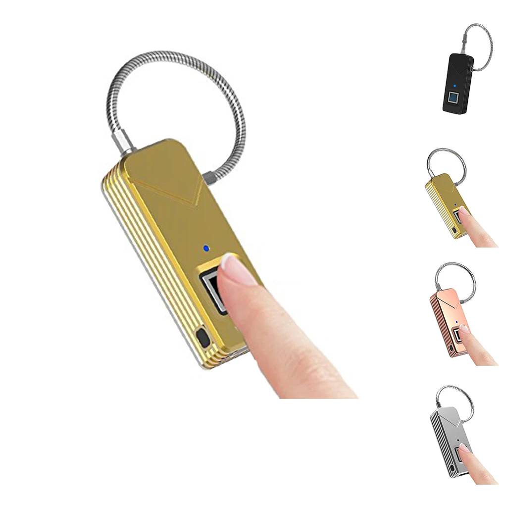 

Portable Fingerprint Lock Cabinet Waterproof IP65 Keyless Security Smart Anti-theft Padlock