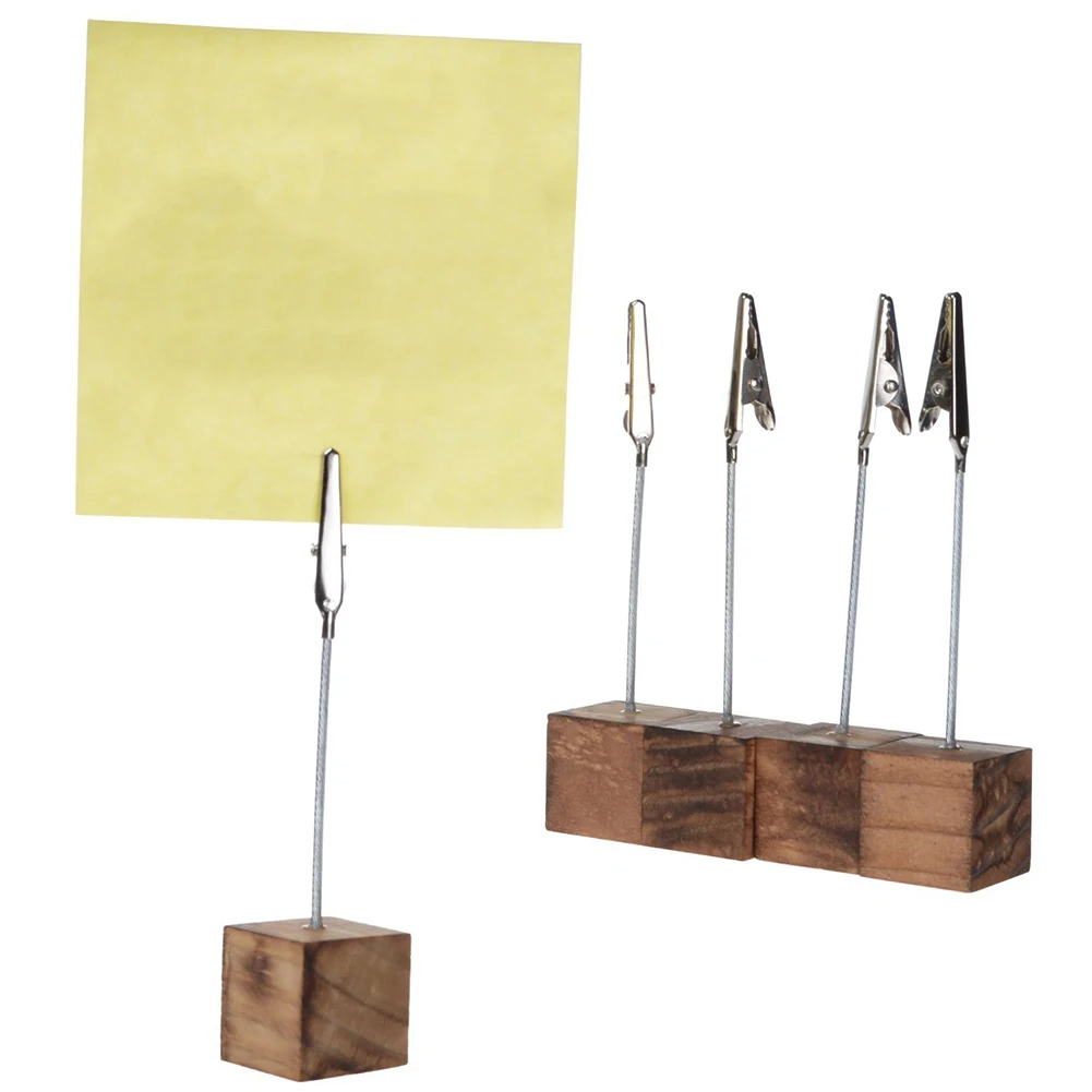 

10pcs/set Retro Rustic Real Branch Wedding Menu Seat Clips Photos Clips Wooden Base Clasp Decoration Card Holders New