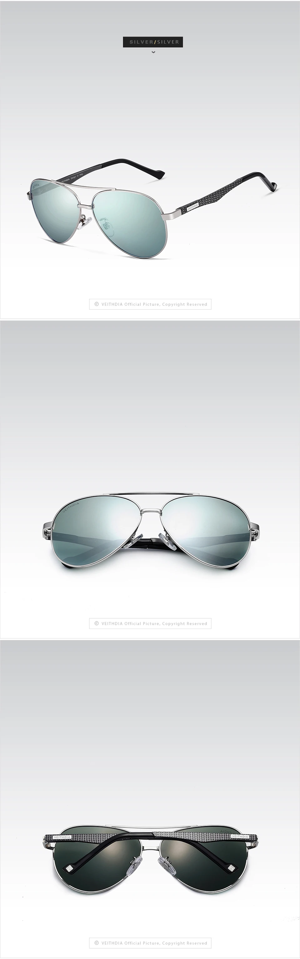 Солнцезащитные зеркальные очки унисекс VEITHDIA, модные алюминиевые очки с поляризационными стеклами для женщин и мужчин, модель 3850