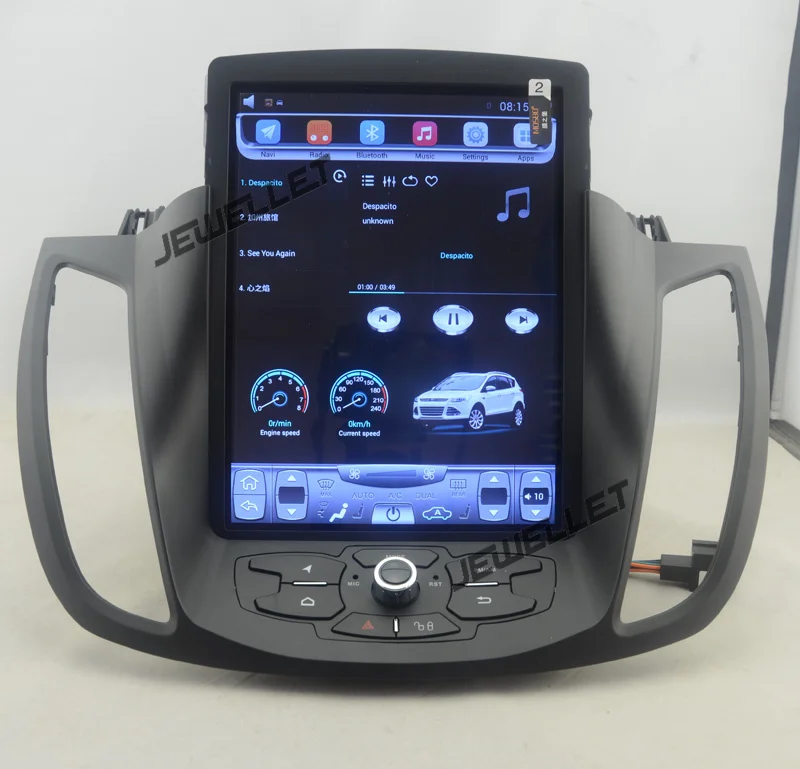 Best 10.4" tesla style vertical screen quad core Android 6.0 Car GPS video player Navigation for ford kuga Escape C-max 2013-2016 5