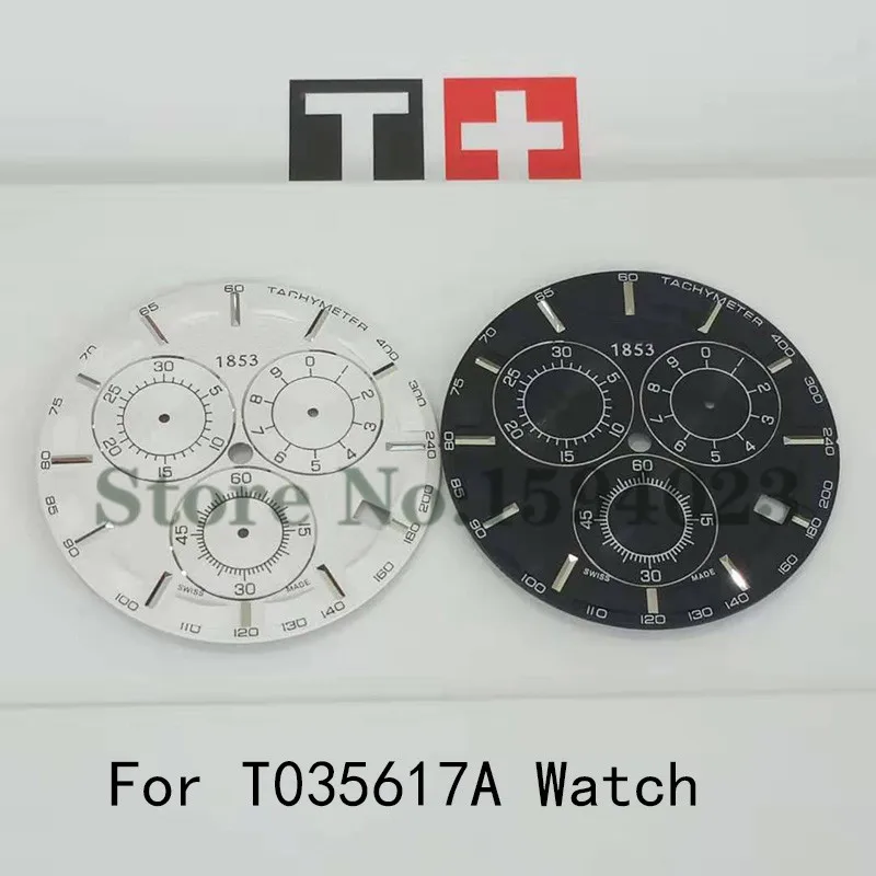 

34.8mm watch dial for T035617A six needles male quartz T035 watch text watch accessories T035617 repair parts