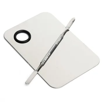 

Stainless Steel Cosmetic Makeup Palette Plate Reconciled Liquid Foundation Mixing Make Up Tool