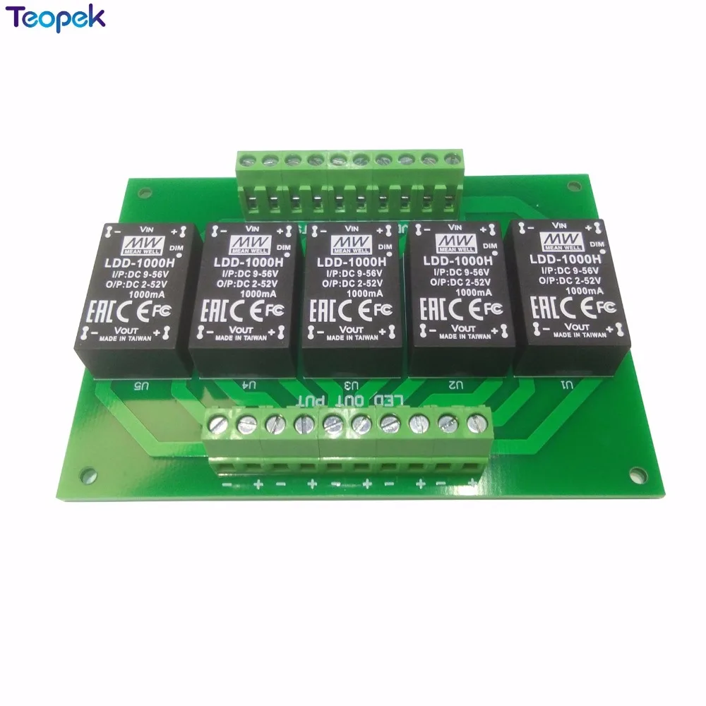 5 Channel LDD Led Driver Board With LDD350H LDD500H LDD700H LDD1000H MEANWELL Original Constant Current Step-Down LED Driver 5 Channel LDD Led Driver Board With LDD350H LDD500H LDD700H LDD1000H MEANWELL Original Constant Current Step-Down LED Driver