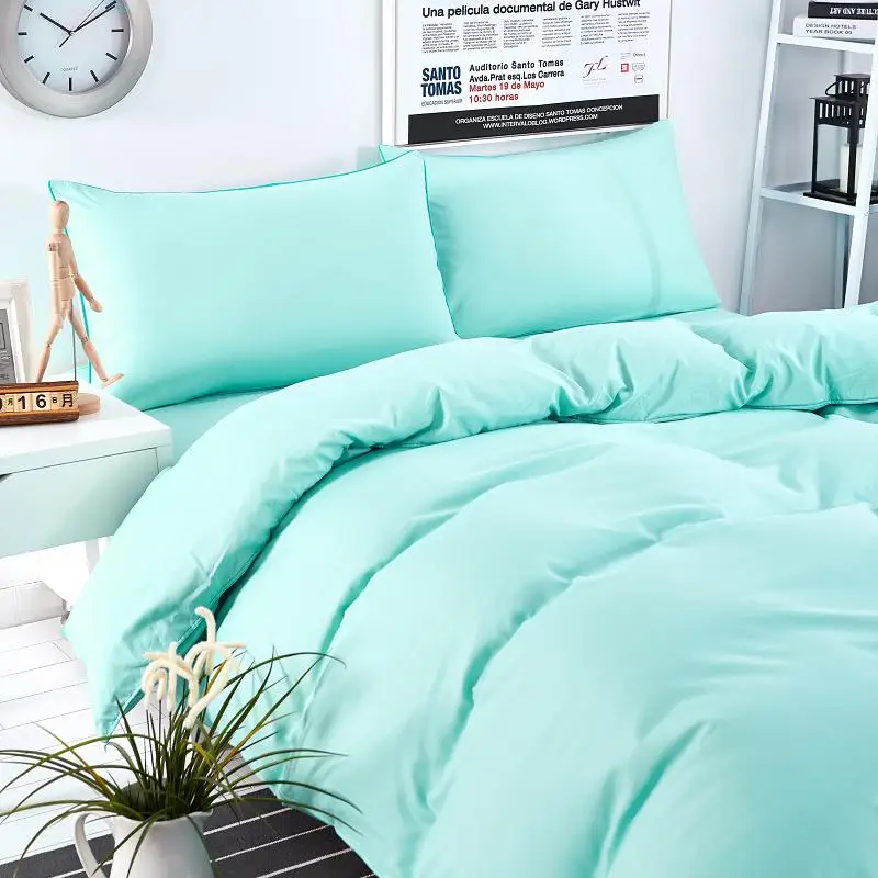Solid color Green Комплект постельного белья, постельное белье в скандинавском японском стиле, простыня, наволочка, покрывало, двуспальная кровать, набор пододеяльников