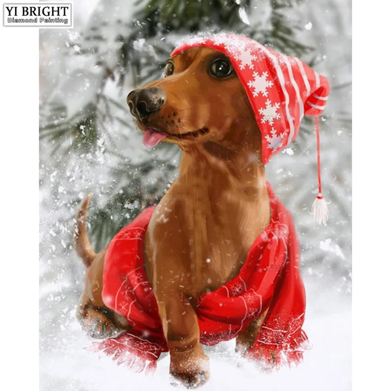 Diy diamond painting cross stitch full 5D diamond embroidery animal dog icon diamond mosaic picture Christmas Home Decoration 