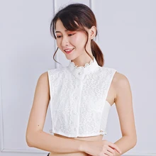 Women?s Fashion Fake Flower Lace Collar Bib Cotton Removable False Half Blouse Neckwear