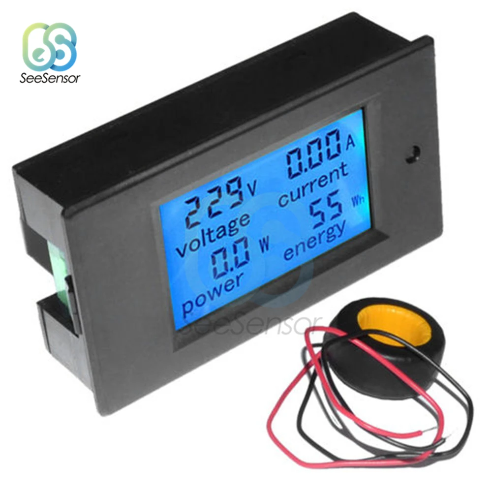 Multimeter Ammeter Voltmeter Wattmeter AC 80 260V 0 100A LCD Digital