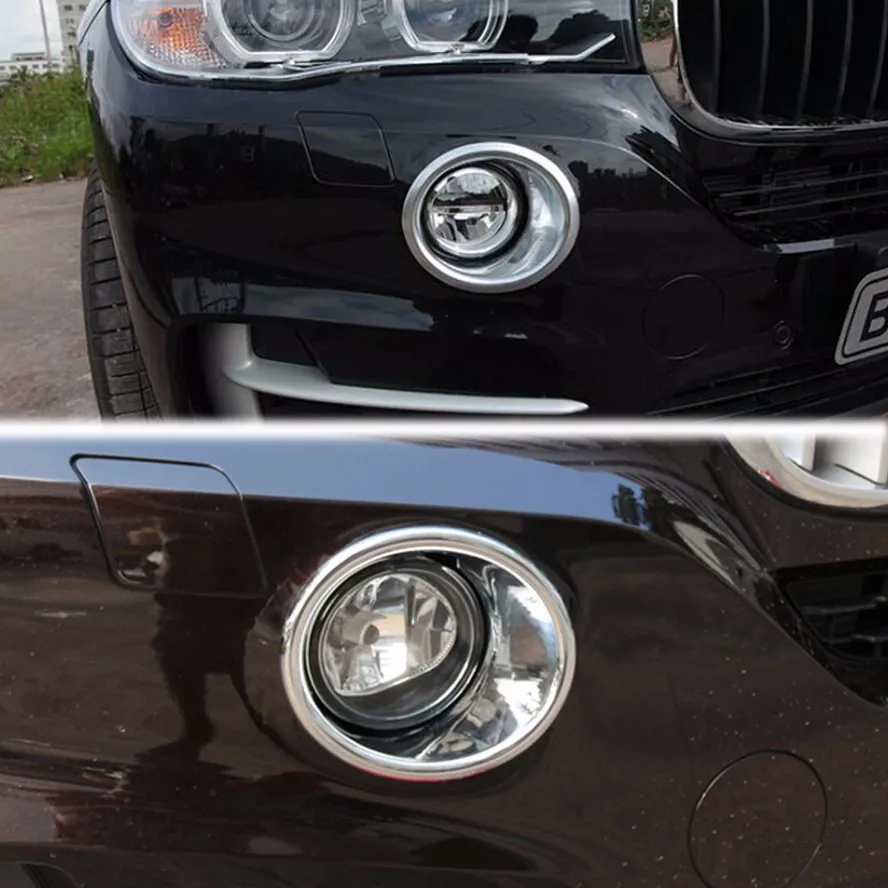 2 шт. ABS автомобилей Передняя головы Foglight Туман свет лампы Крышка отделка Chrome кольцо украшения для X5 F15 стайлинга автомобилей Чехлы для мангала